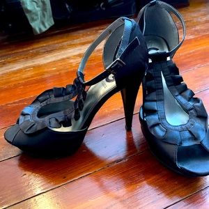 Black strappy heels
